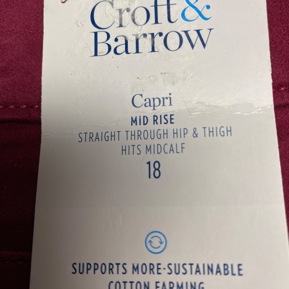 NWT Croft & Barrow Capri Mid rise 56% cotton  NWT - Picture 7 of 8